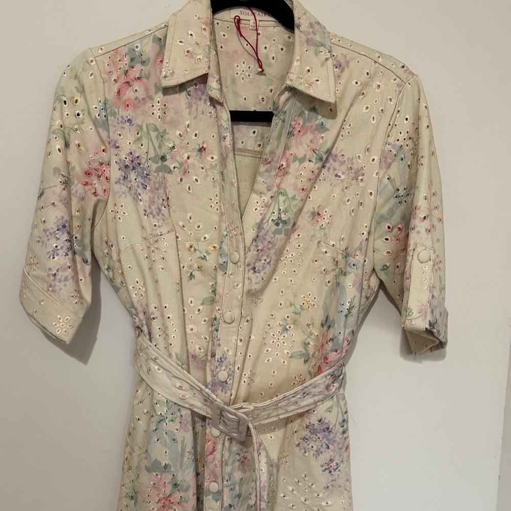 Solitaire Floral Eyelet Dress - Cream and Pastel